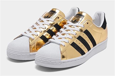 adidas superstar wit gouden strepen